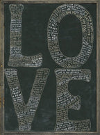 L-O-V-E Art Print in Black - Grey Wood