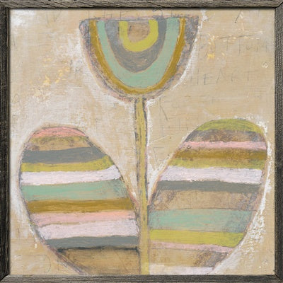 Rainbow Flower (Grey Wood) - Art Print