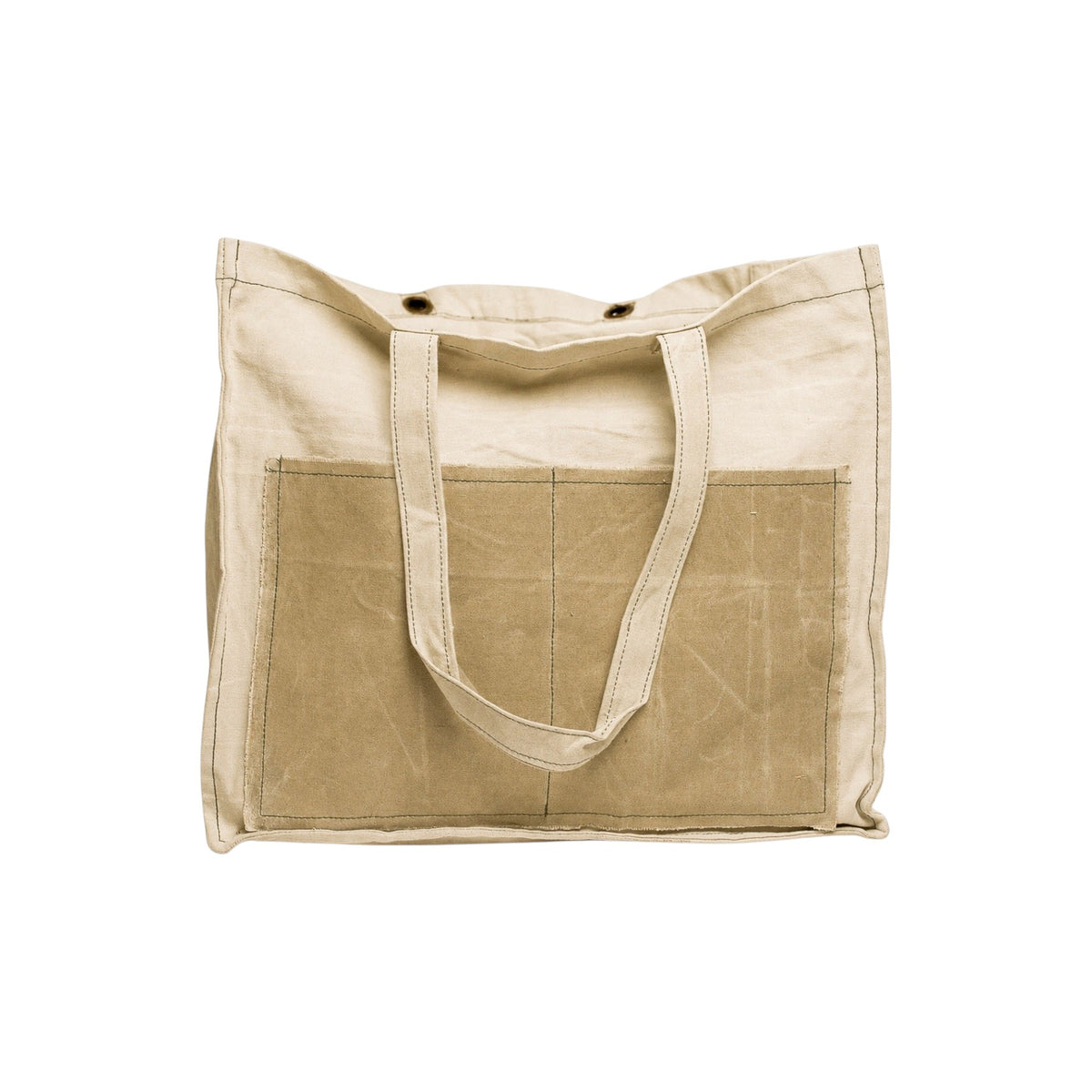 Distressed Canvas Two Tone Tote