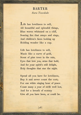 Barter Art Print - Poetry Collection