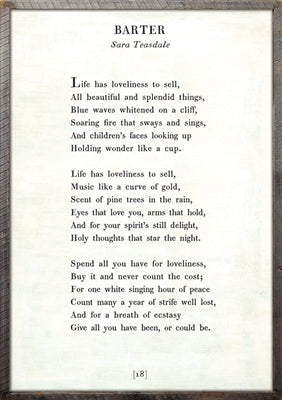 Barter Art Print - Poetry Collection