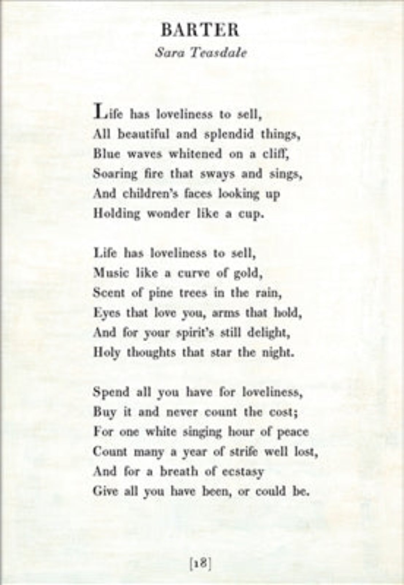 Barter Art Print - Poetry Collection