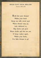 Hold Fast Your Dreams Art Print - Poetry Collection