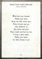 Hold Fast Your Dreams Art Print - Poetry Collection