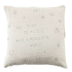 What a Wonderful World Stone Washed Linen Pillow 24x24