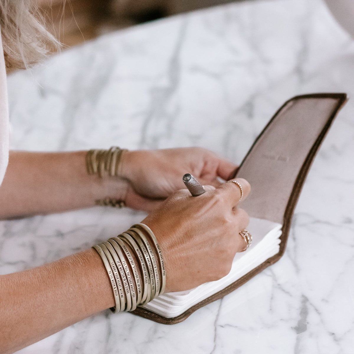 Mini Signature Leather Journals - Stone