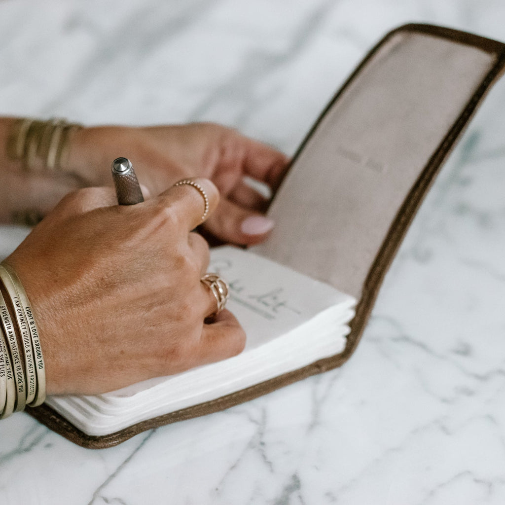 It Was Written In The Stars Mini Signature Leather Journal  - Honey