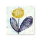Yellow Flower With Purple Leaves Art Tile