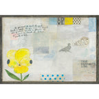 Yellow Pansy Horizontal Art Print - Grey Wood