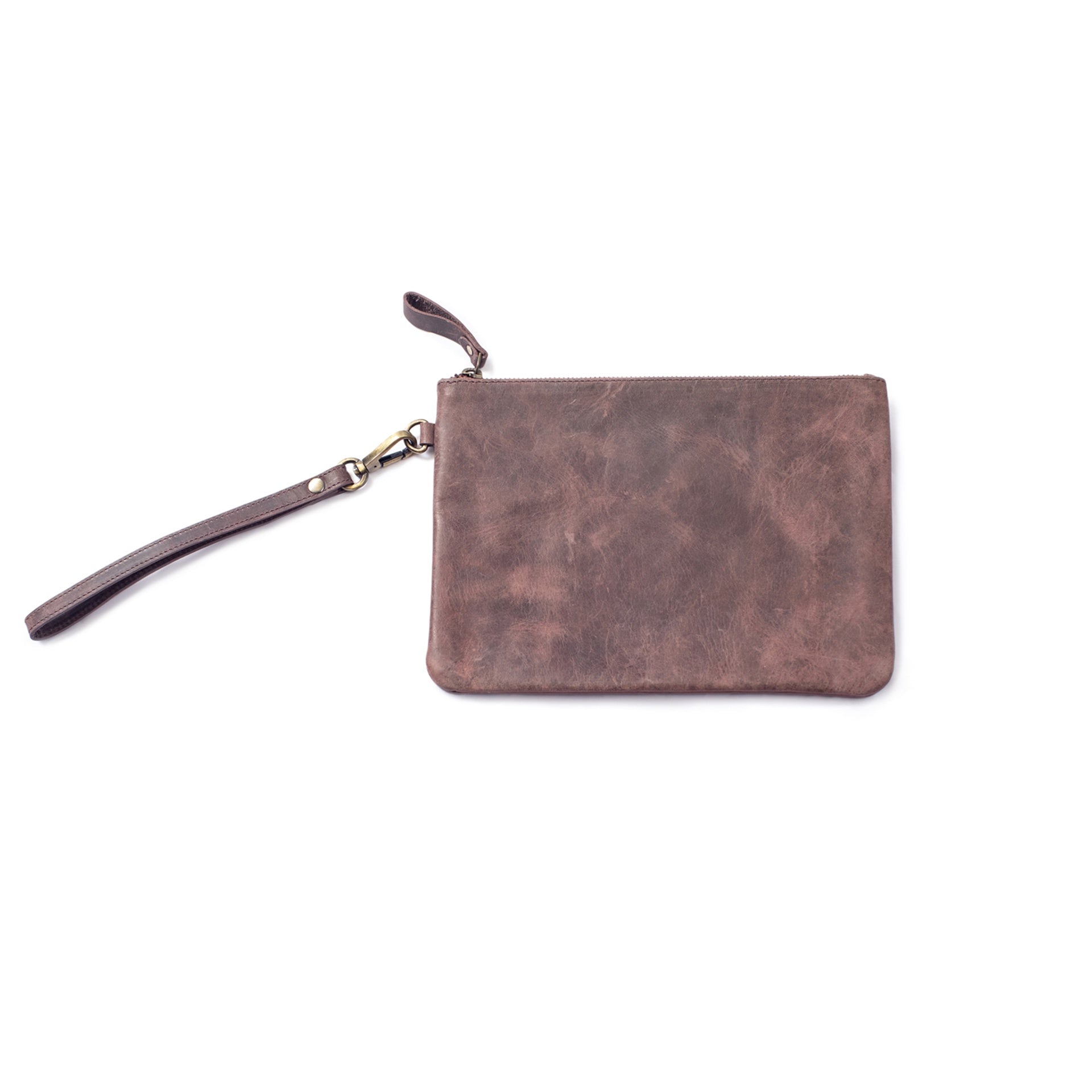 ***Burgundy Distressed Leather Wristlet Burgundy
