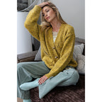 Chunky Textured Marled Sweater in Mustard