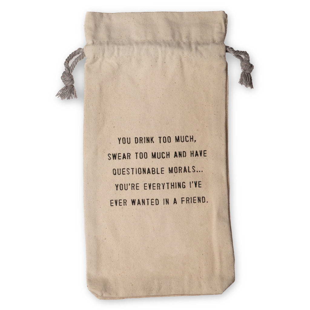 Wanted In A Friend Wine Bag