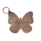 Angels Are Watching Butterfly Leather Keychain - 3x3