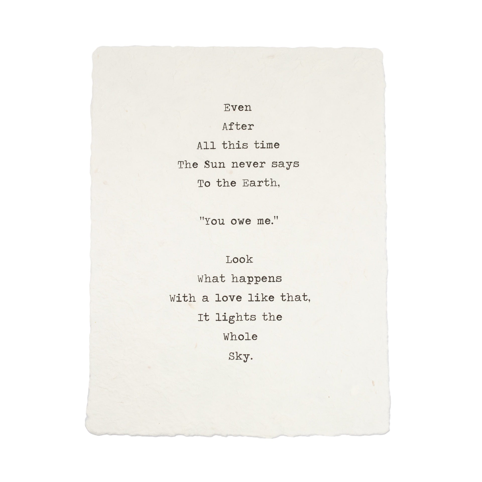 ***Even After All This Time Handmade Paper Print