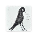 Black Bird Hello I Love You Art Tile