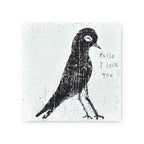 Black Bird Hello I Love You Art Tile
