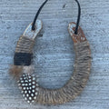 Up-Cycled Lucky Horseshoe w Feather