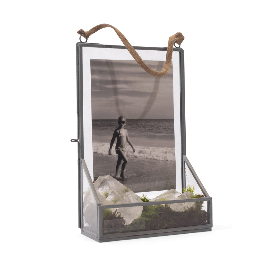***Hanging Glass and Zinc Memory Box - 8x5x2