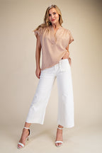 Colette Wide-Leg Scallop Pocket Pants