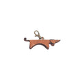 Brown Dachshund Leather Keychain