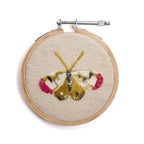 Butterfly Embroidery Hoop Collection - Pink & Green Wing - 4in