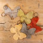 Angels Are Watching Butterfly Leather Keychain - 3x3