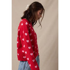 Brushed Heart Sweater, Red