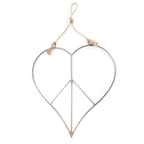 Hanging Metal & Jute Heart Peace Sign - 36x36