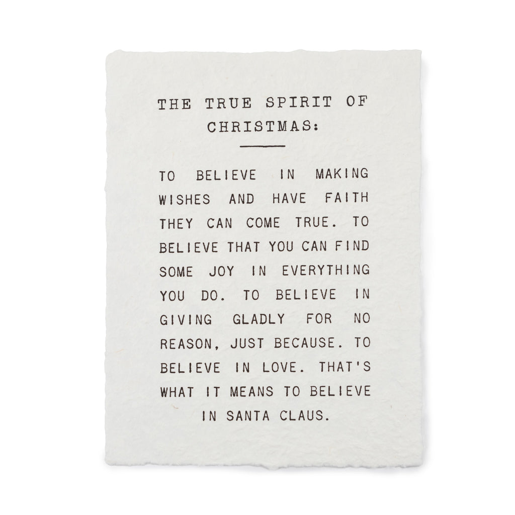 ***The True Spirit Of Christmas Handmade Paper Print - 12x16