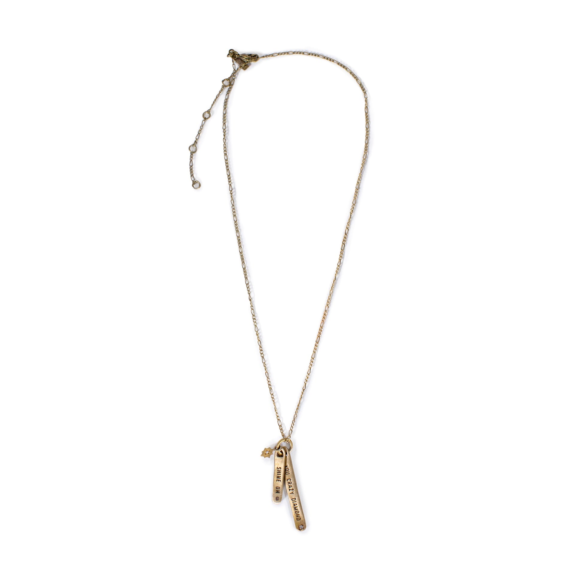 ***Shine On You Crazy Diamond Necklace - Brass 16"