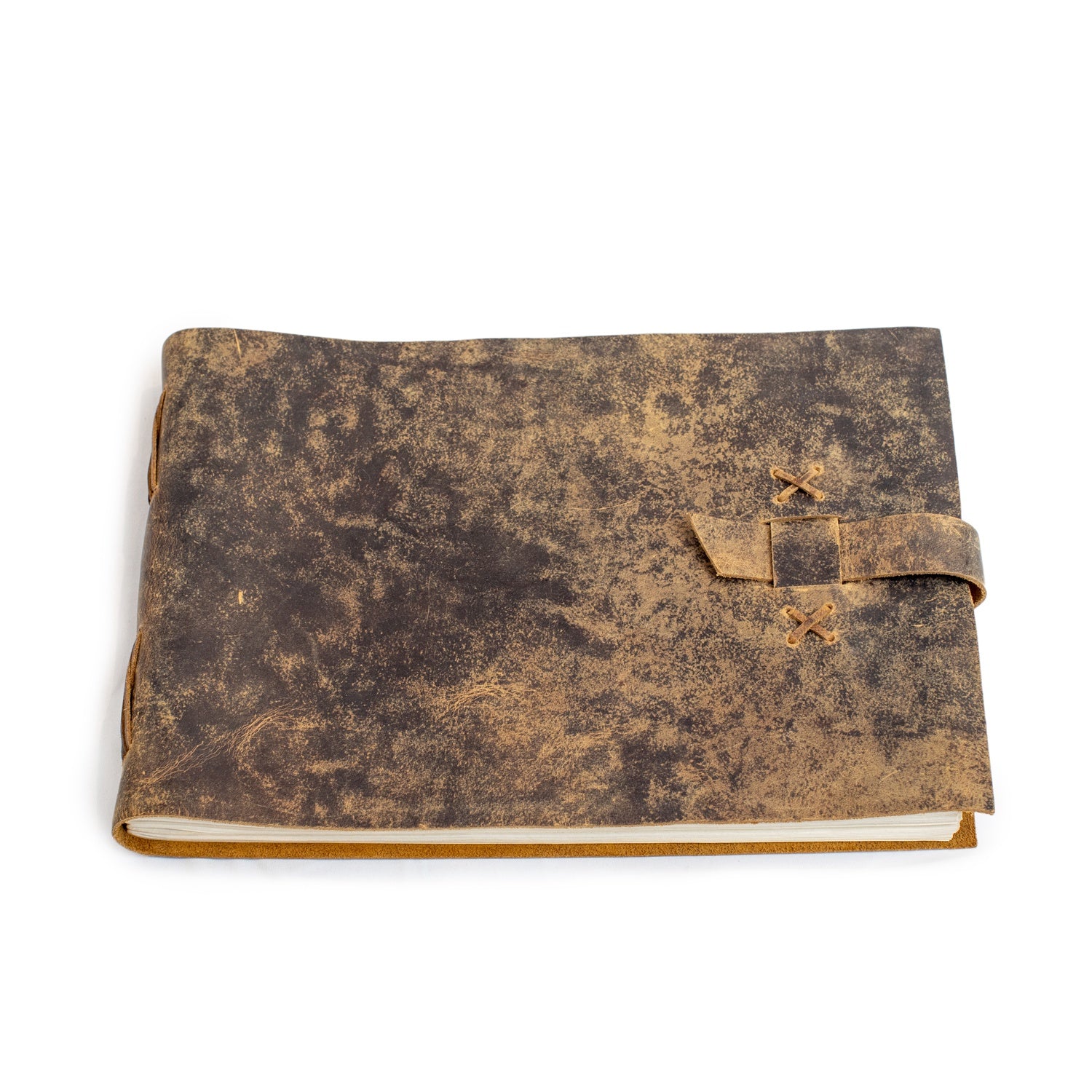 Scratched Leather Journal 14" x 10" - Brown