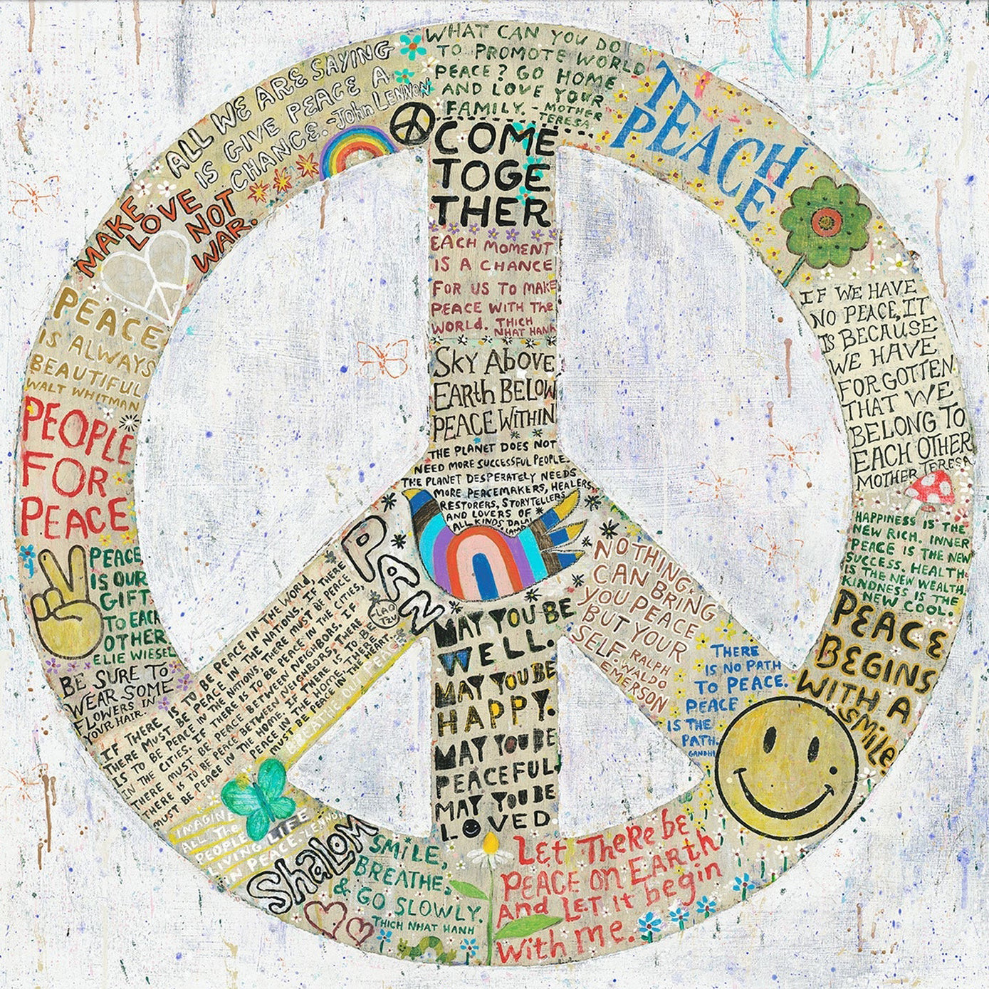 Choose Peace Art Print in White - Gallery Wrap