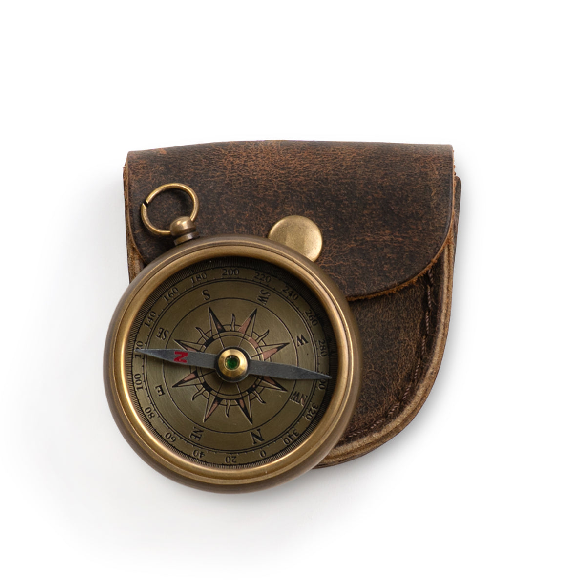 Always Let Your Conscience Compass with Leather Pouch