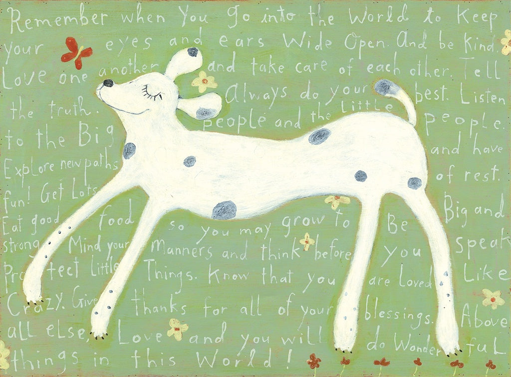 Girl Dog Art Poster - 16x12