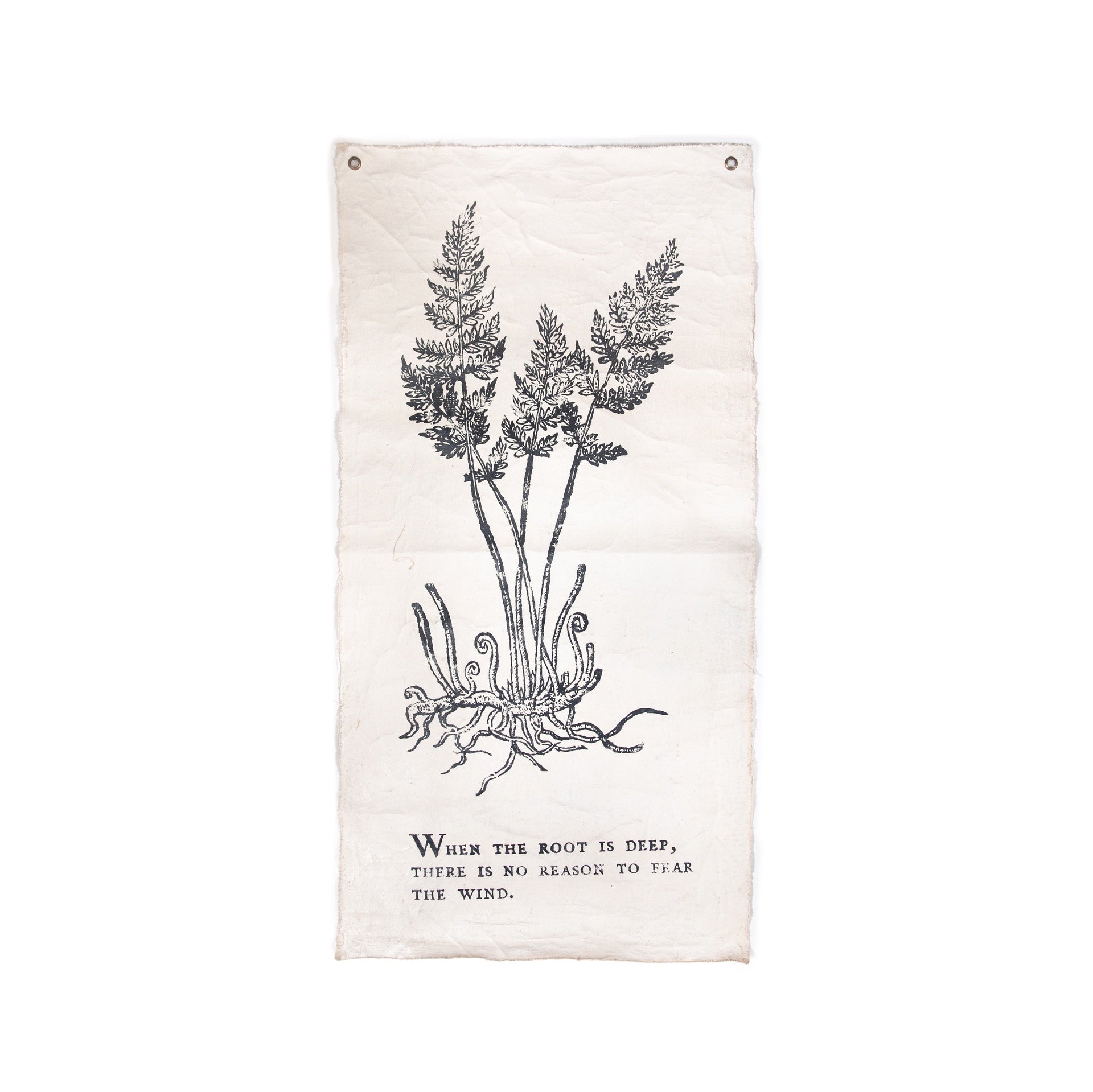 ***When The Root Is Deep - Botanical Hand Painted Wall Hanging 32"x63" (sizes vary)