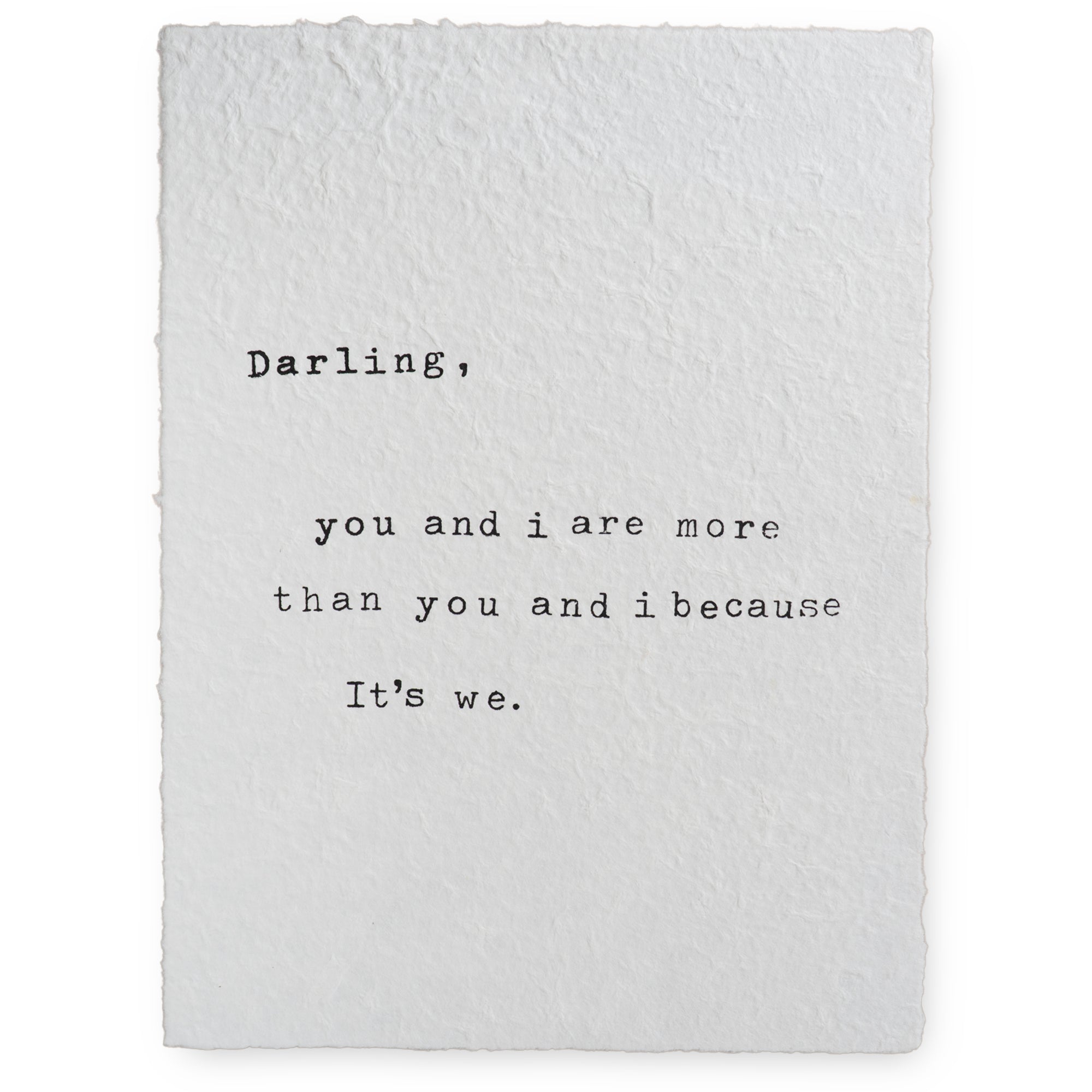 ***Handmade Paper Print - Darling You and I - 12"x16