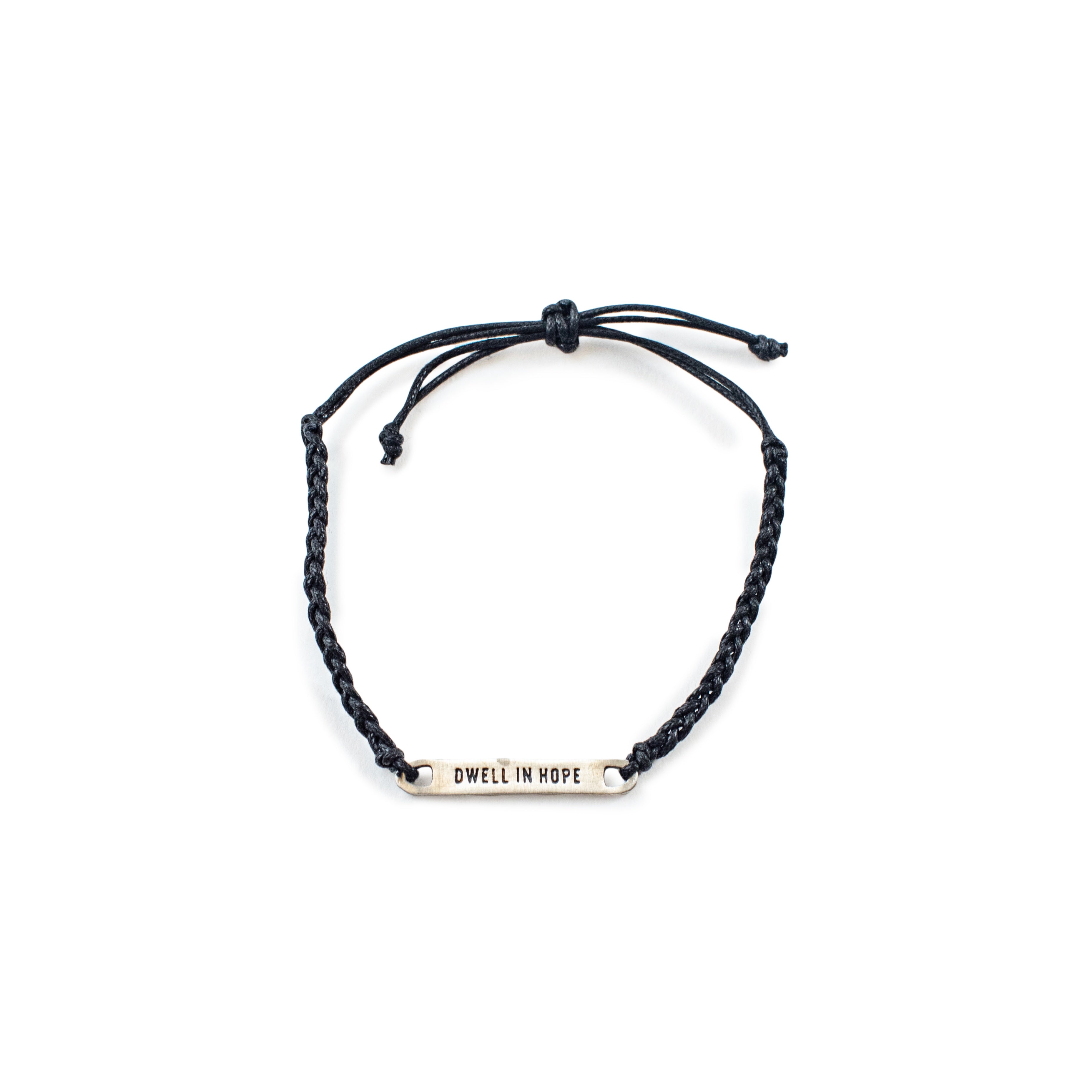 ***Silver Dwell In Hope Braided Bracelet - Adjustable