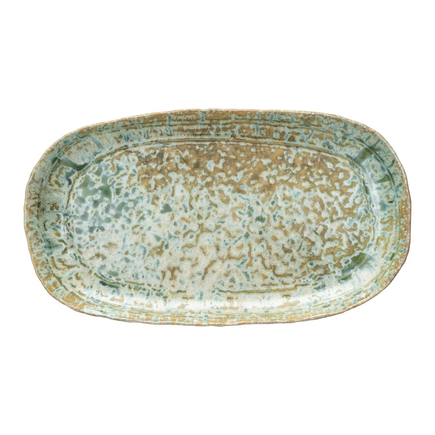 Stoneware Platter, Green