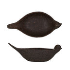 Debossed Brown Stoneware Bird Bowl