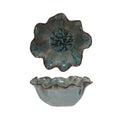 Stoneware Ruffled Bowl, Blue