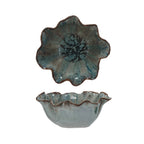 Stoneware Ruffled Bowl, Blue