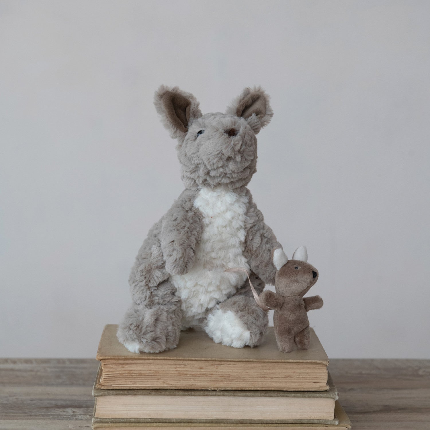 Plush Kangaroo with Joey in Pouch