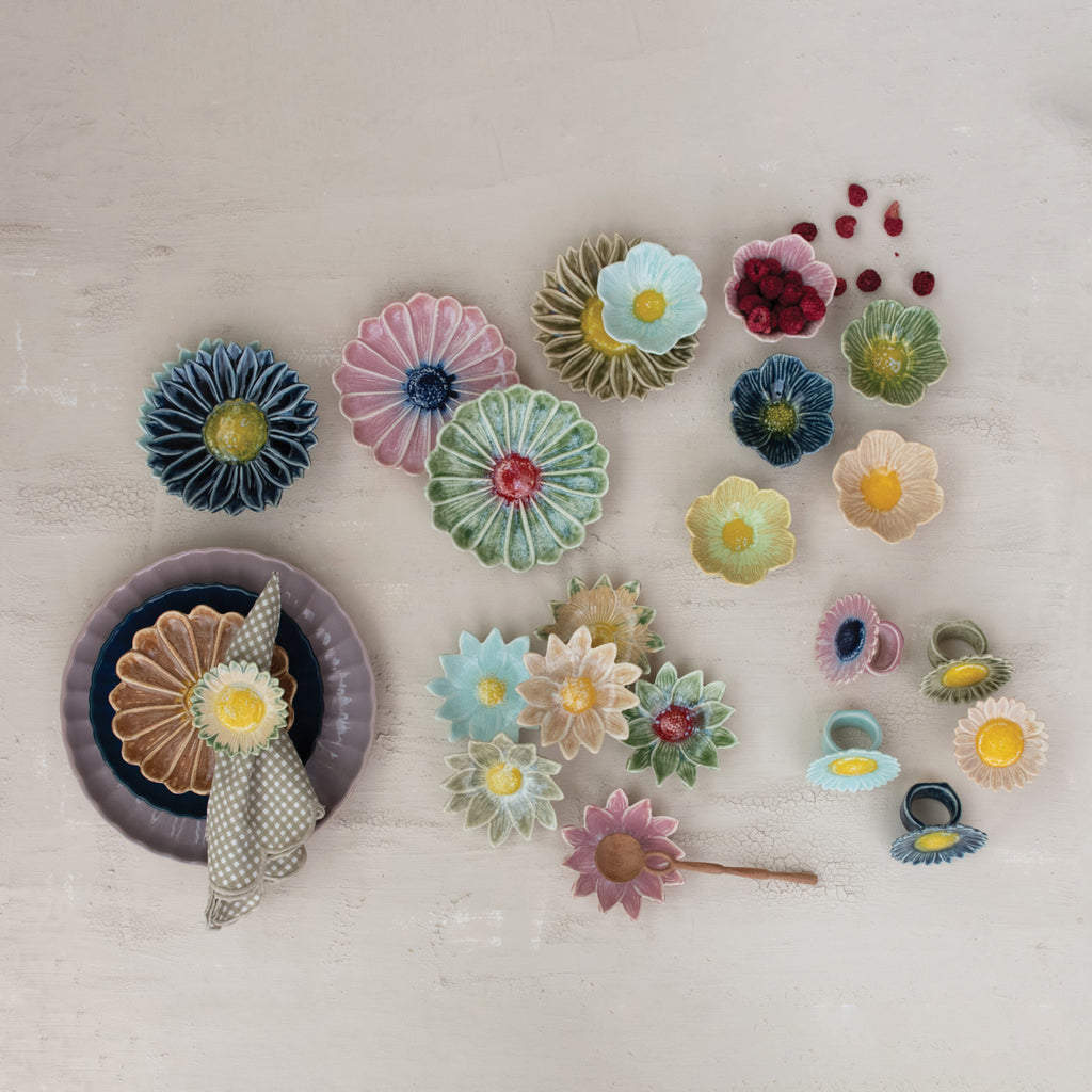 Stoneware Flower Shaped Bowl