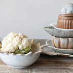 Stoneware Sunburst Bowl, Cream