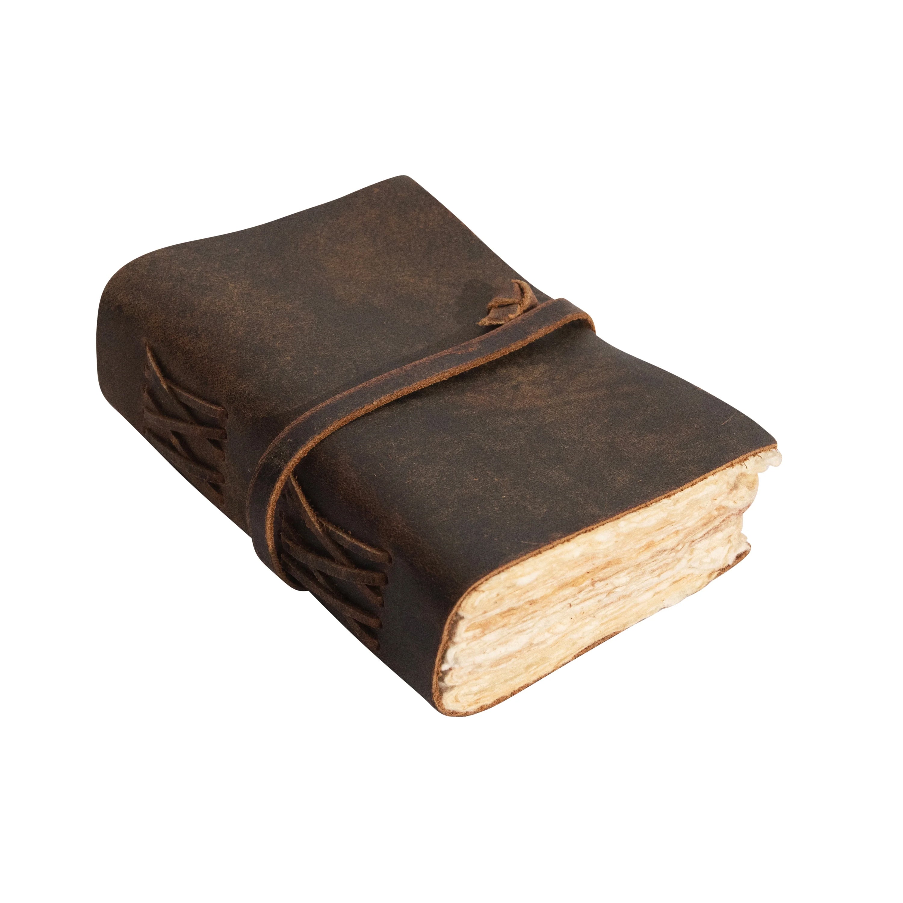 1st Edition Mini Wrap Leather Journal - Distressed Brown