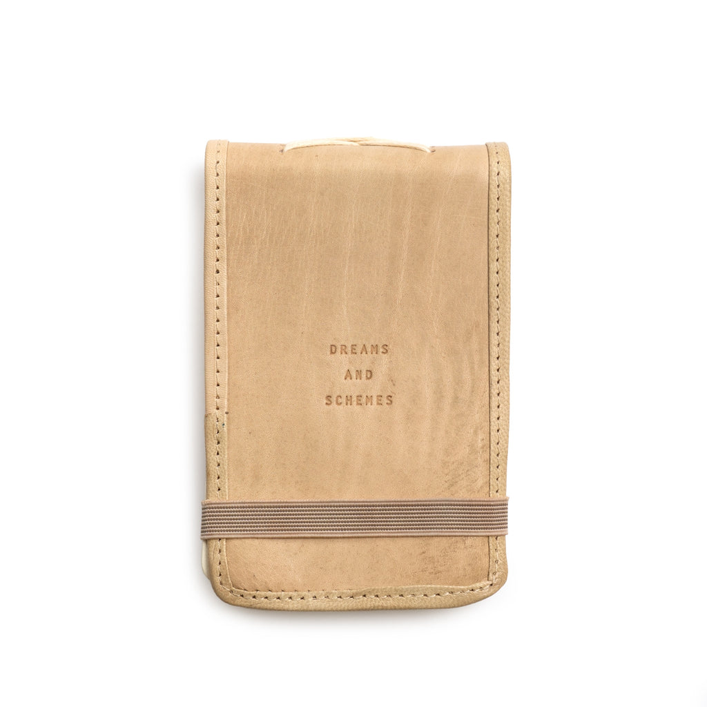 Dreams And Schemes Mini Signature Leather Journal - Honey
