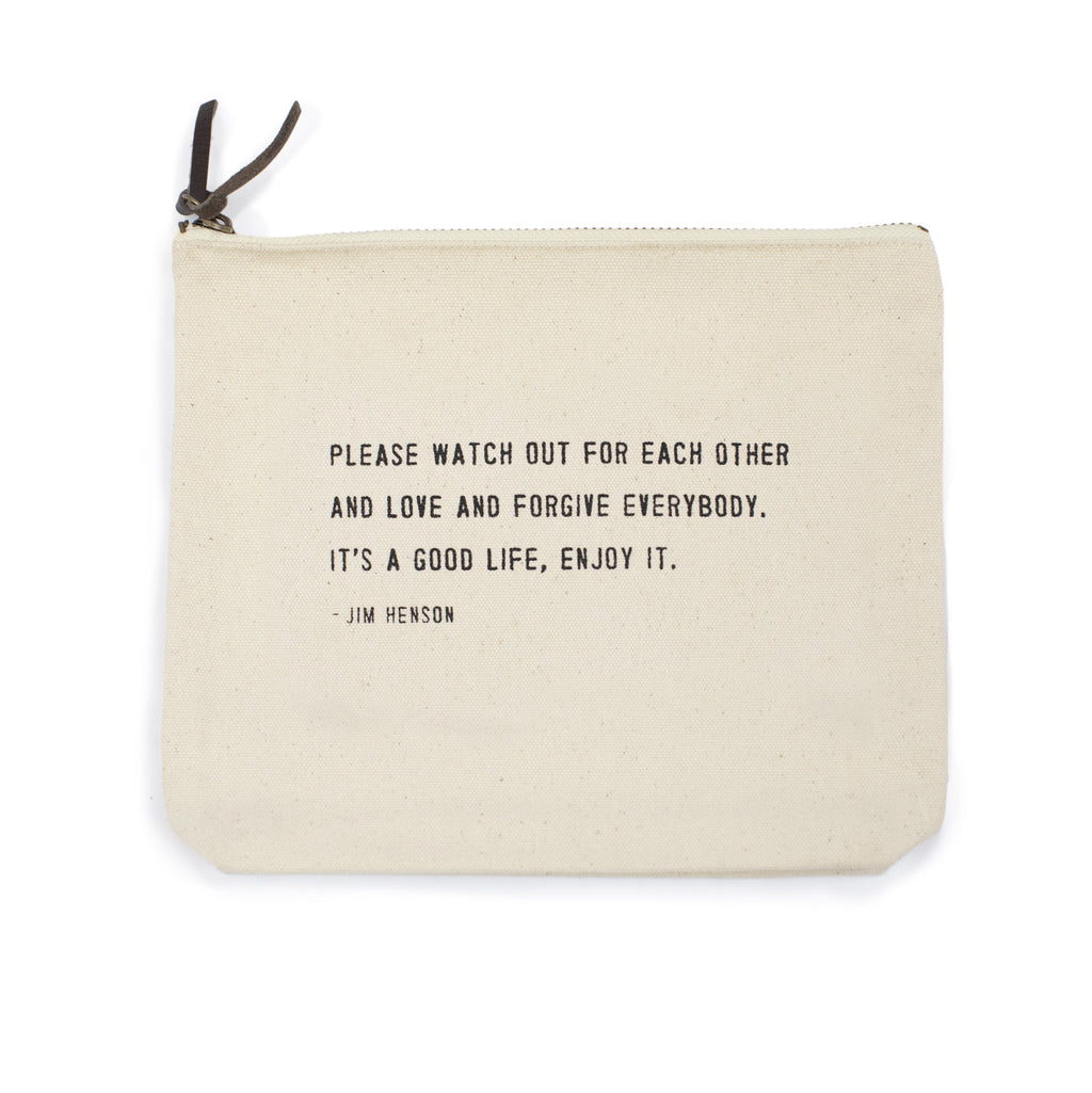 Cream Canvas Zip Bag