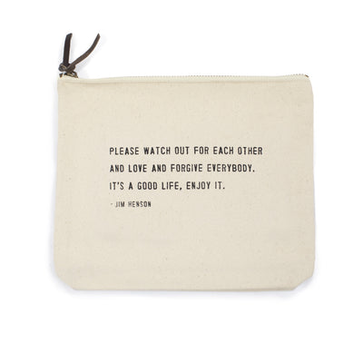 Cream Canvas Zip Bag