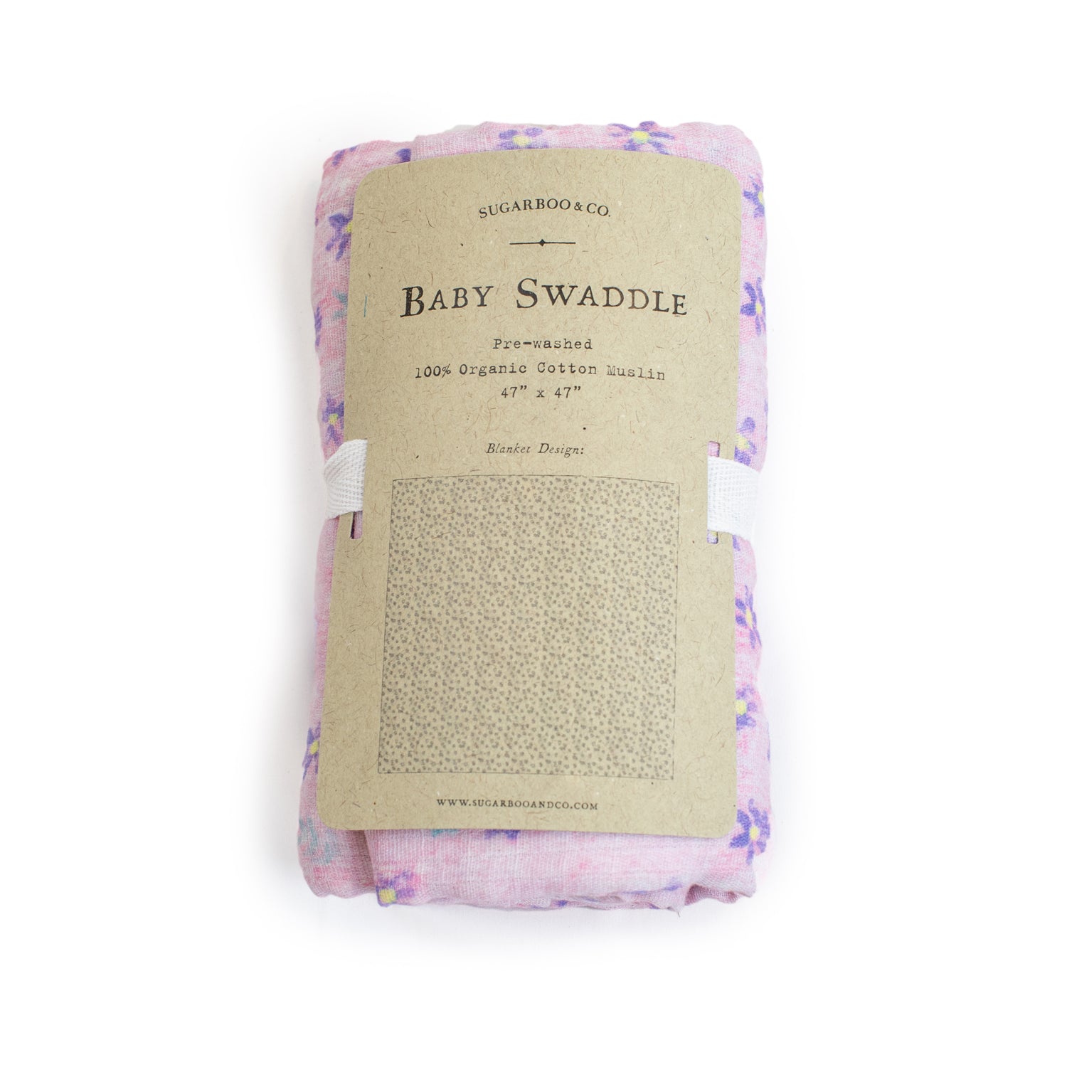 ***Pink Floral Swaddle Blanket 47" x 47"