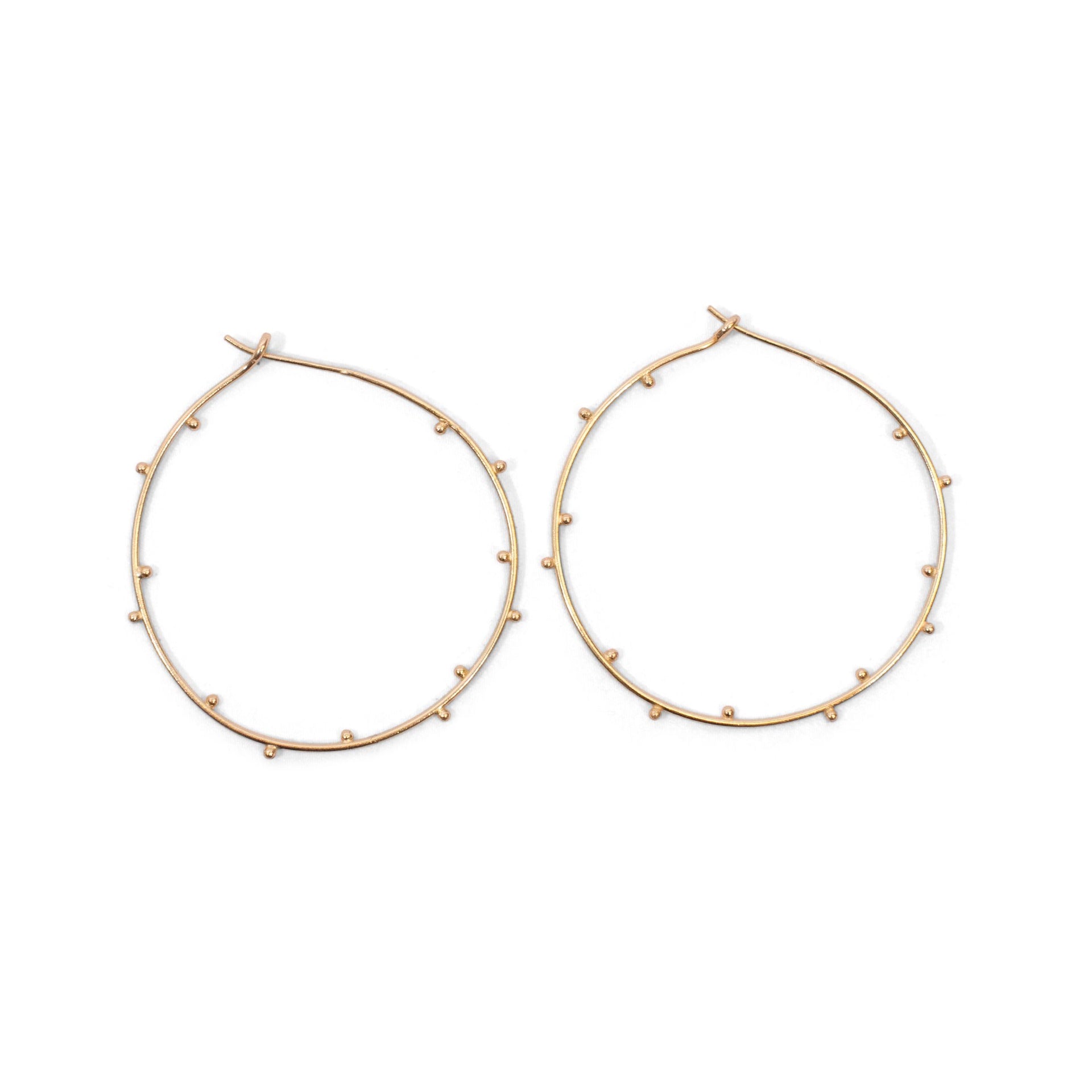 ***Hobnail Hoop Earrings 2"